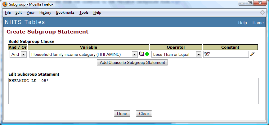 Create Subgroup